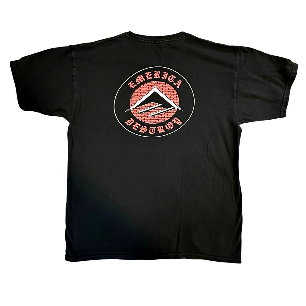 Y2K Emerica Destroy Black & Red Graphic Tee - Size L